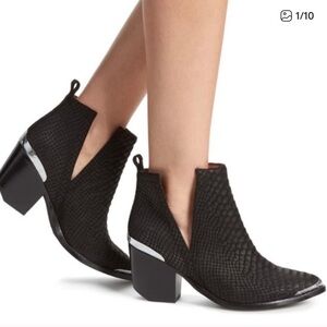 Jeffrey Campbell Cromwell Black Snake Suede Boots